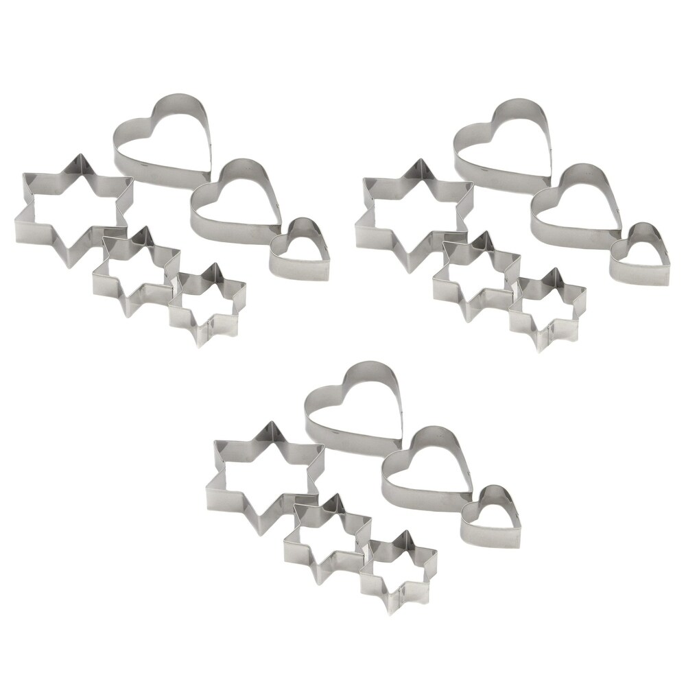 Chef Craft 6pc Stainless Steel Cookie Cutter Set   Star and Heart Shapes