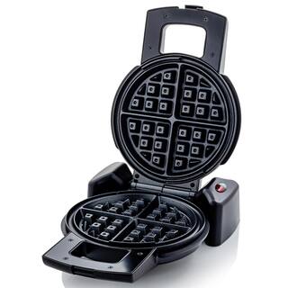 OVENTE 1000-Watt Single Waffle Silver Belgian Waffle Maker WMF1440BR