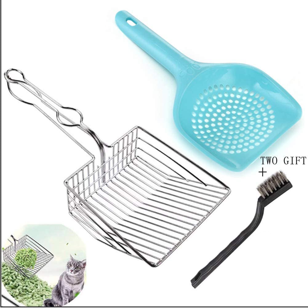 BINARY BARN Cat Litter Scoop，Pet Supplies Cats Litter Scooper， Heavy Duty Stainless Steel Sifter Free Metal Poop Scoopers，Kitty Litter Sifter Metal Litter Scoop Shovel for Dogs，Easily Clean Litter Box