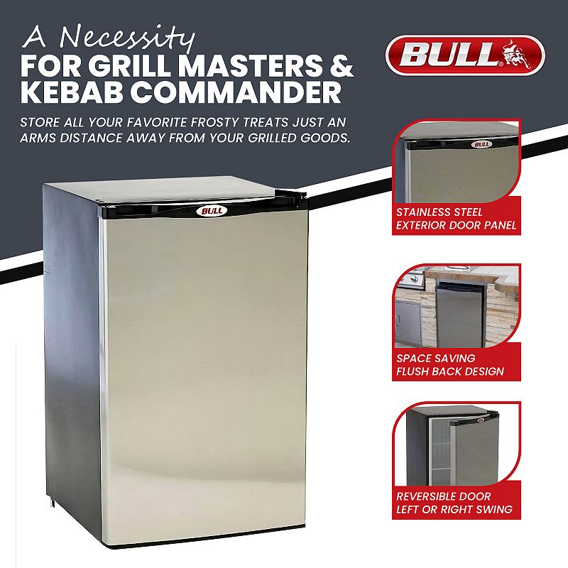 Bull Outdoor Products Stainless Steel Standard Outdoor Kitchen Refrigerator Dorm Fridge