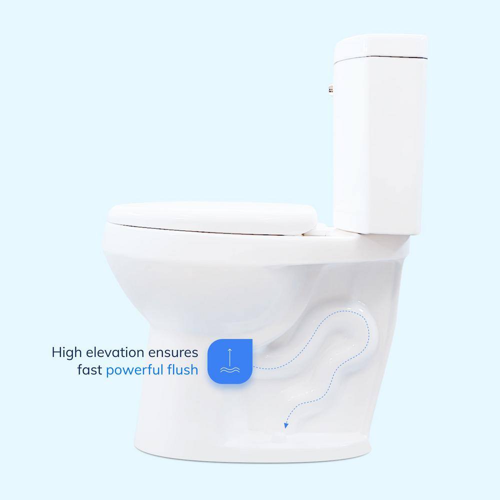 Convenient Height 2-Piece 1.28.09 GPF Dual Flush Elongated 20 in. Extra Tall Toilet in White Seat Included model S