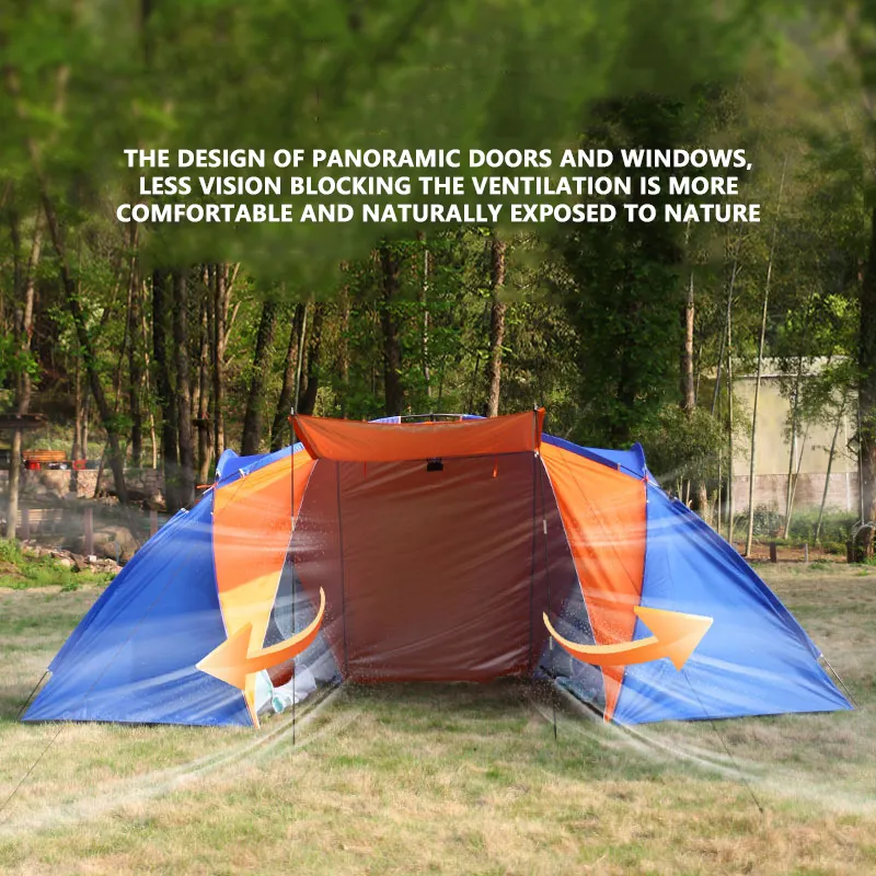 Outdoor Camping Travel Glamping  8 10 Person Extra Enlarge Size Waterproof Windproof Foldable Family  Bivouac Tent