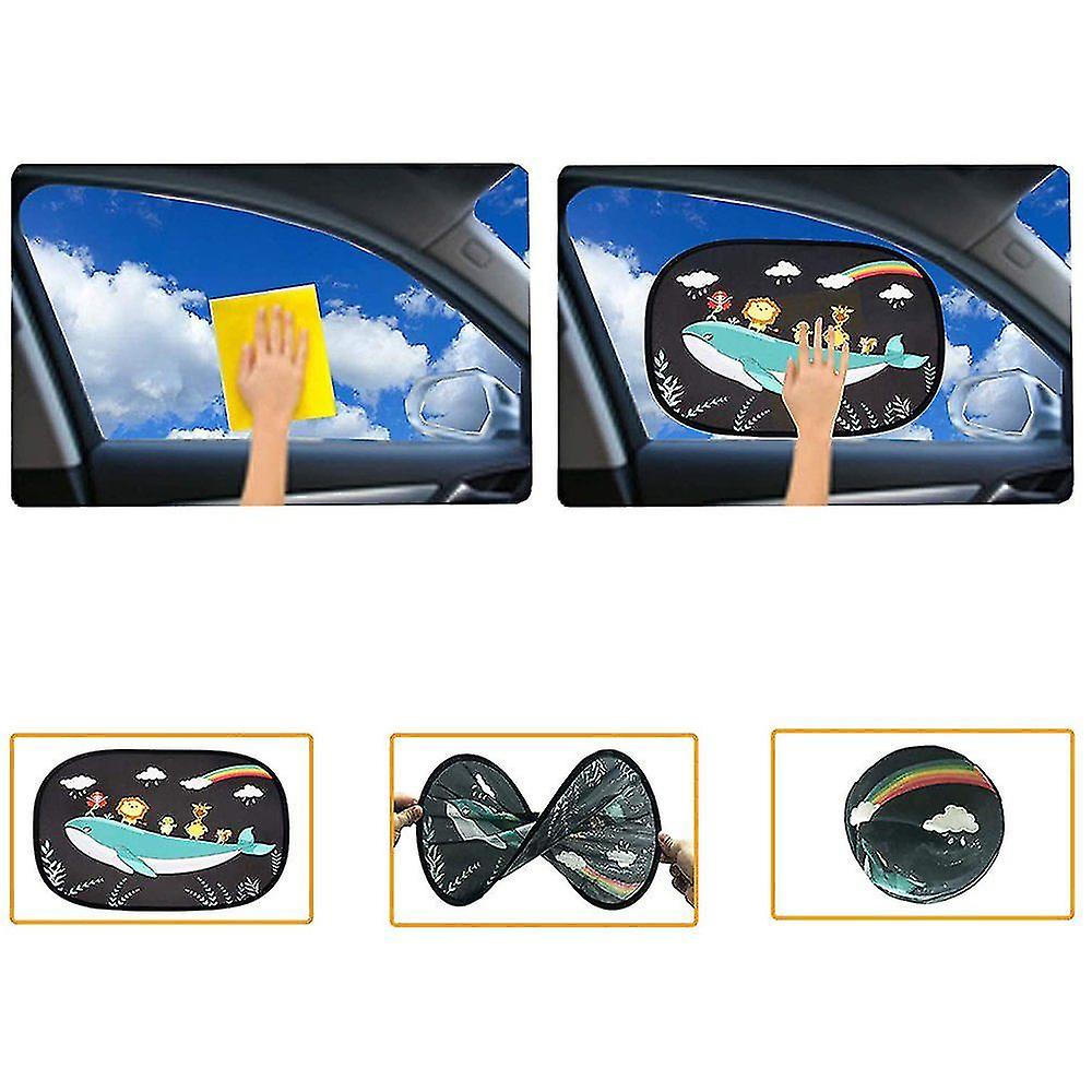 Sun Visor For Baby Kids Car Side Window Sunshade Adhesive Sun Visors Universal Shade For Kids 2 Pack