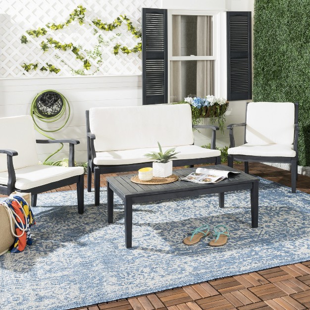 Fresno 4 Piece Patio Outdoor Living Converation Set Safavieh