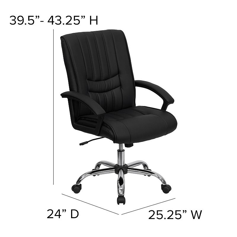 Flash Furniture Hansel Mid-Back LeatherSoft Swivel Manager's Office Chair