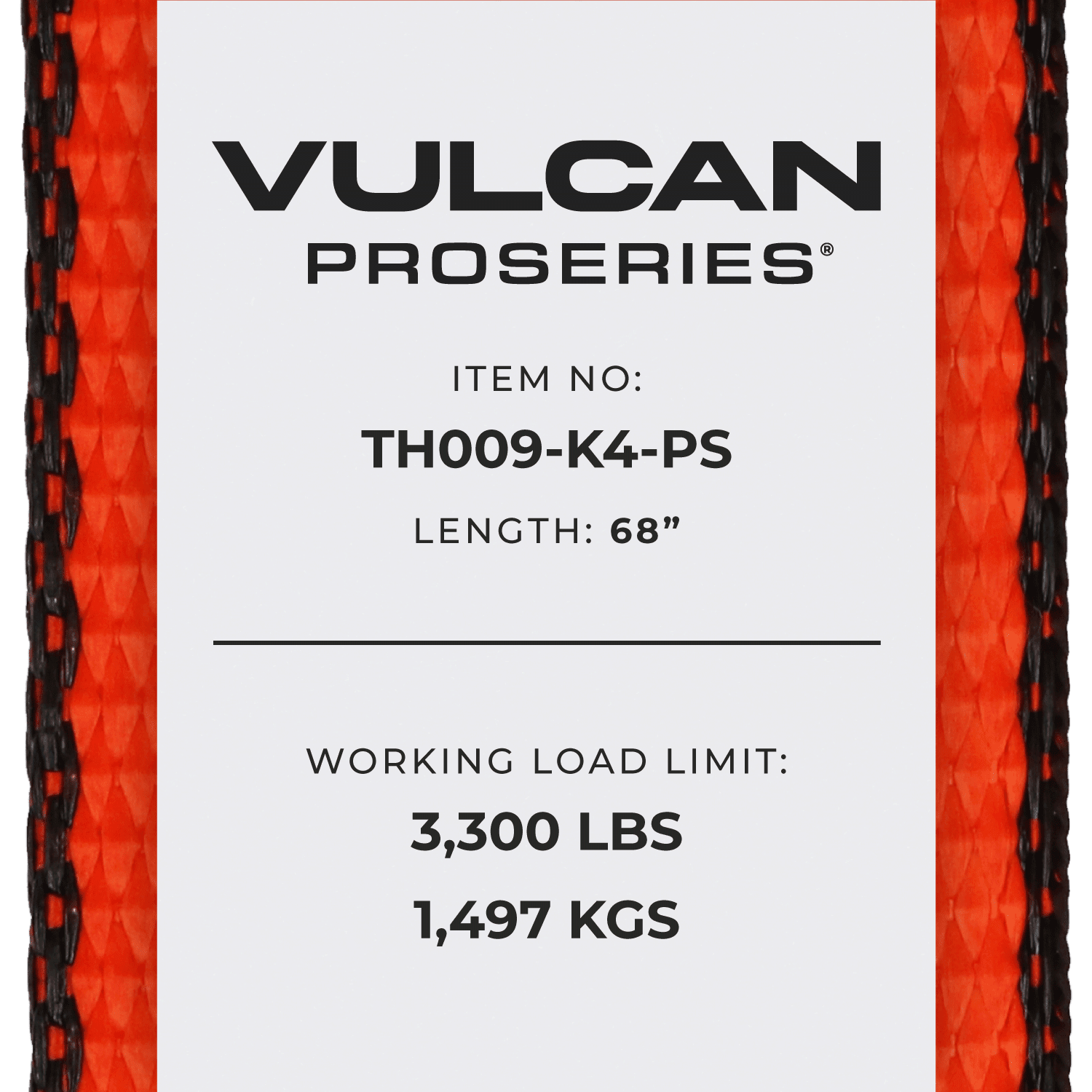 VULCAN Car Tie Down with Snap Hooks - Side Rail - 4 Pack - PROSeries - 3,300 Pound Safe Working Load