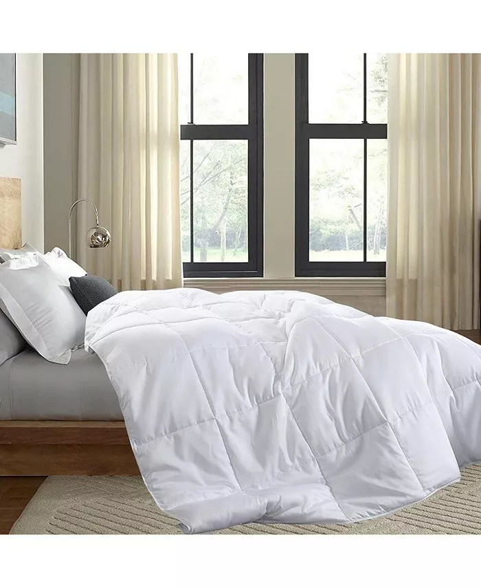 Egyptian Linens Viscose From Bamboo Filled Blanket 300 Thread Count 100% Cotton Sateen White Shell， King Cal King