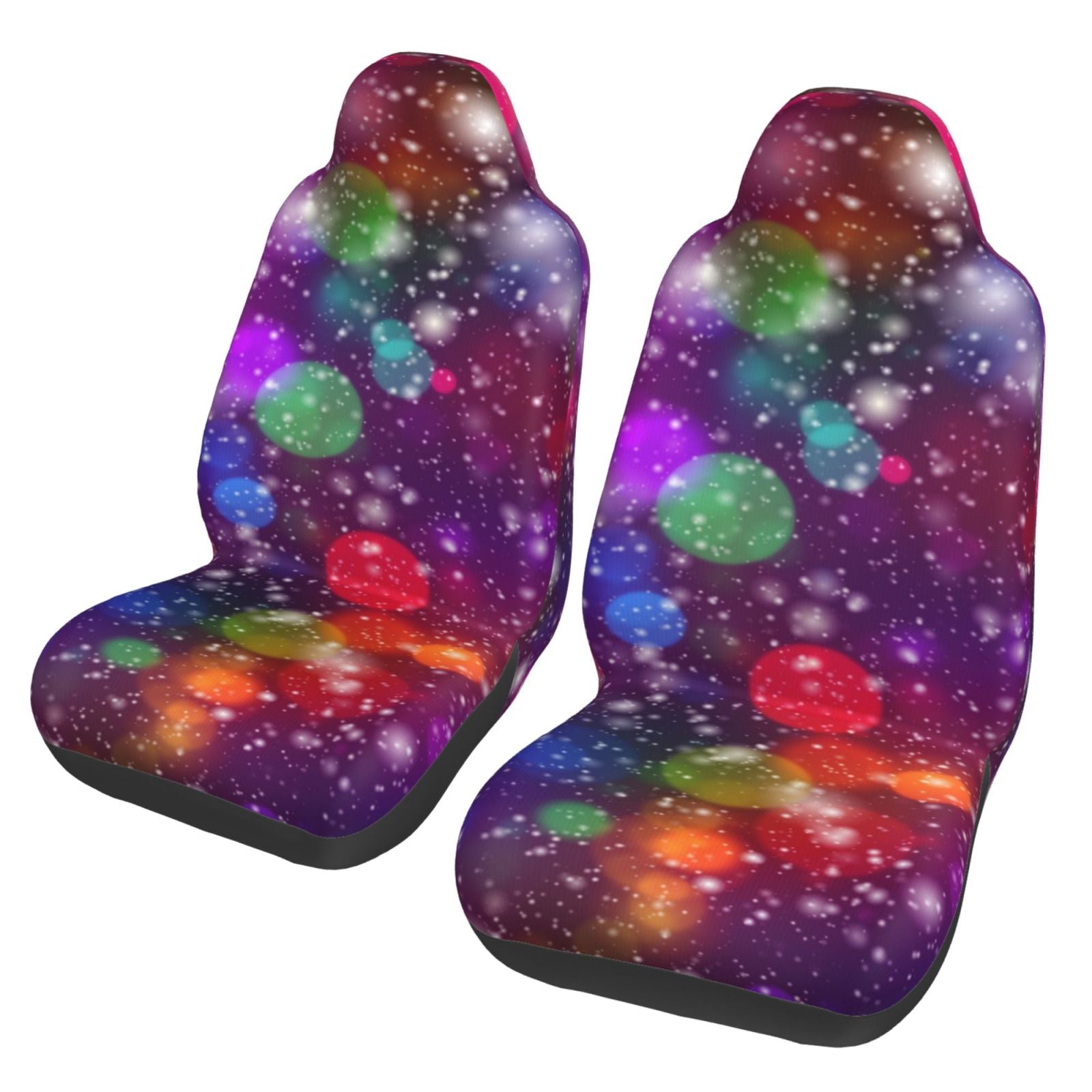 TEQUAN Front Seat Covers， Abstract Bokeh Lights Confetti Pattern 2 Piece Car Seat Cover Fit Most Car SUV Truck Van