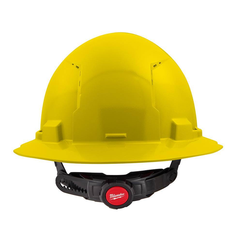 MW BOLT Yellow Type 1 Class C Full Brim Vented Hard Hat with 6-Point Ratcheting Suspension (10-Pack) 48-73-1223X10