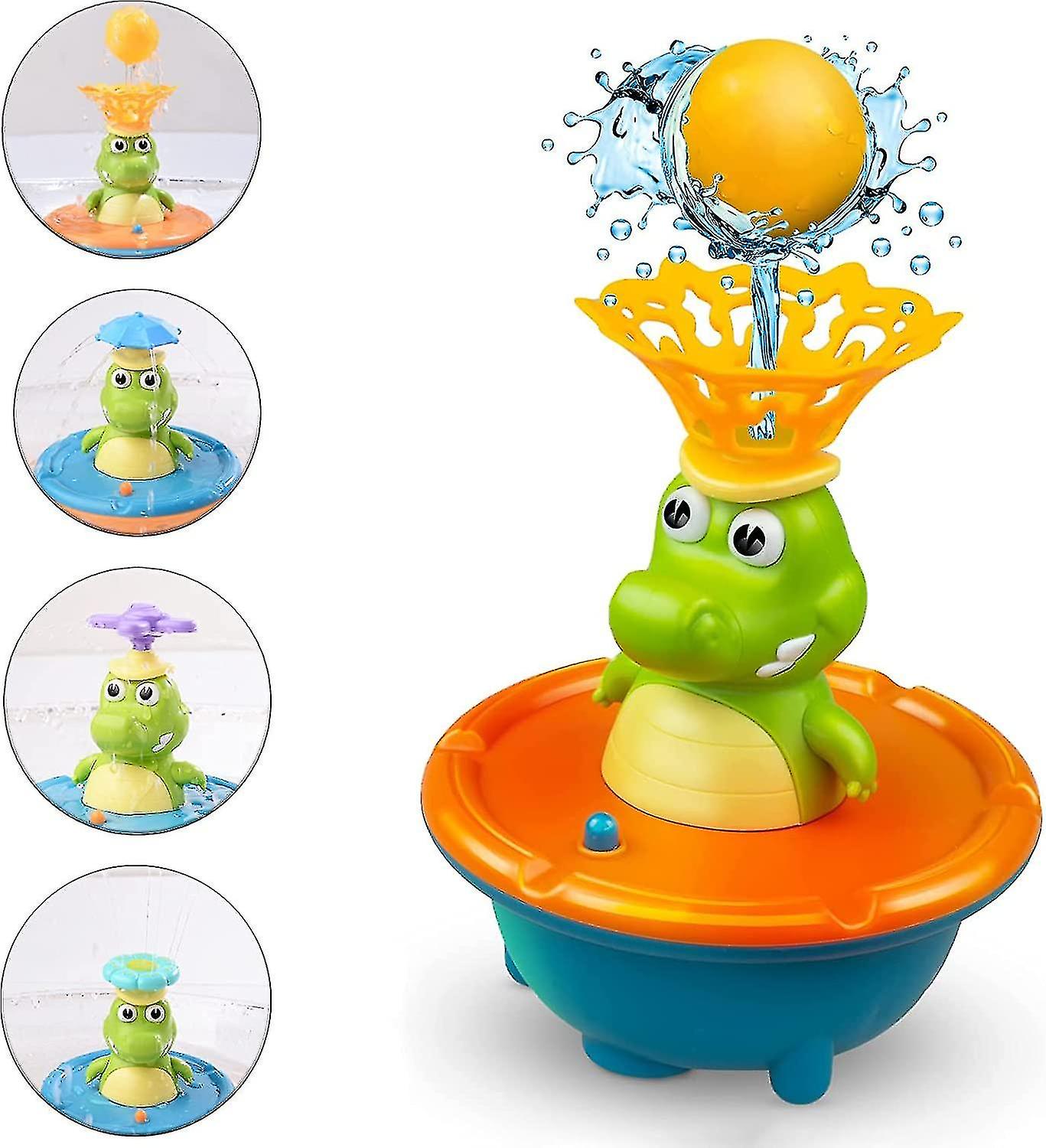 Baby Bath Toys For Toddlers Fountain Crocodile Sprinkler Light Up Bathtub Toy