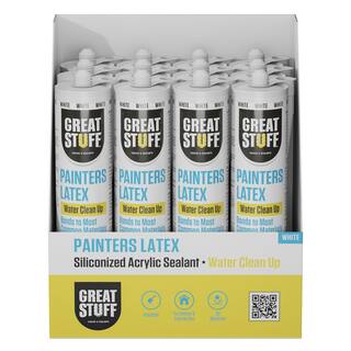 GREAT STUFF 10.1 fl. oz. White Painters Latex Siliconized Acrylic Caulk (12-Pack) 99PAIT3010X12