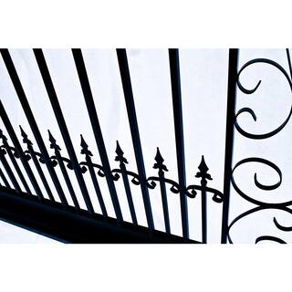 ALEKO Venice Style 14 ft. x 6 ft. Black Steel Dual Driveway Fence Gate DG14VEND-HD