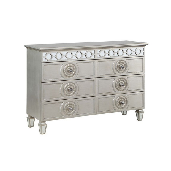 Acme BD01281 Varian Dresser  Silver   Mirrored Fin...