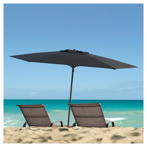 7 5 x27 X 7 5 x27 Uv And Wind Resistant Beach patio Umbrella Black Corliving