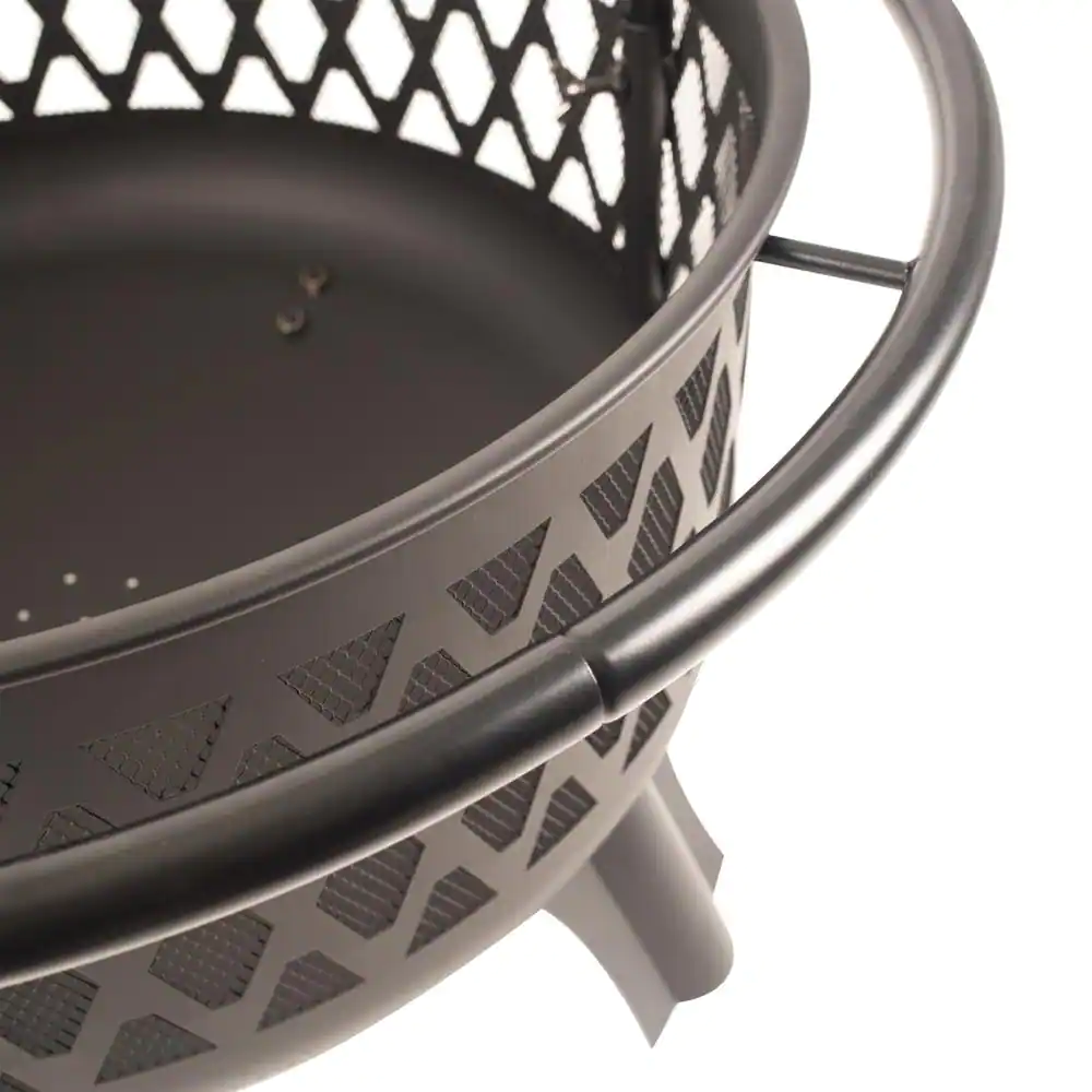 Hampton Bay OFW992RA Piedmont 30 in. Steel Fire Pit in Black with Poker