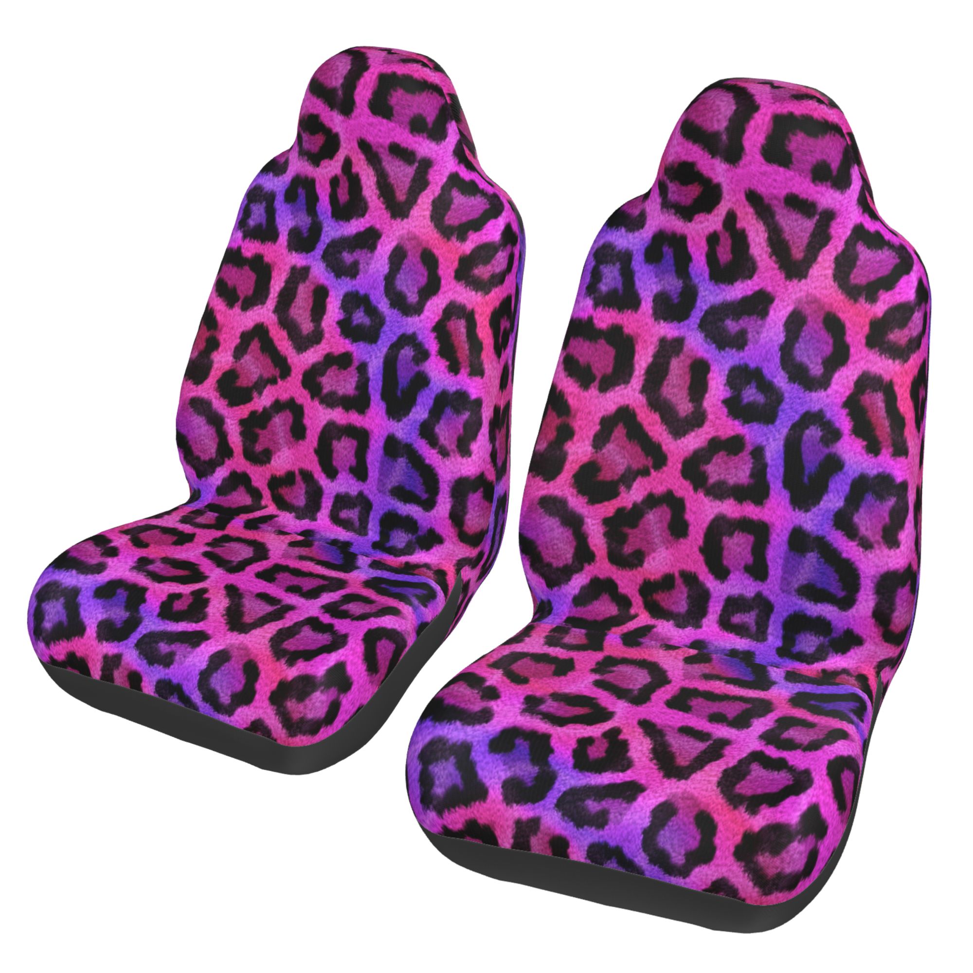 ZICANCN Car Seat Cover Purple Leopard Print Car Front Seat Covers Protectors ， Automotive Seat Covers for Cars Trucks Suv