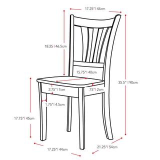 CORLIVING Dillon 5-Piece Extendable Dark Brown and Cream Solid Wood Dining Set DSH-470-Z2