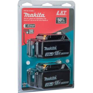 Makita 18V LXT Lithium-Ion High Capacity Battery Pack 3.0Ah with Fuel Gauge (2-Pack) BL1830B-2