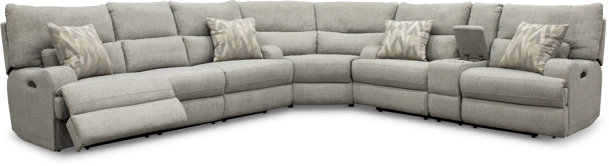 Brindle Gray Power Reclining Sectional