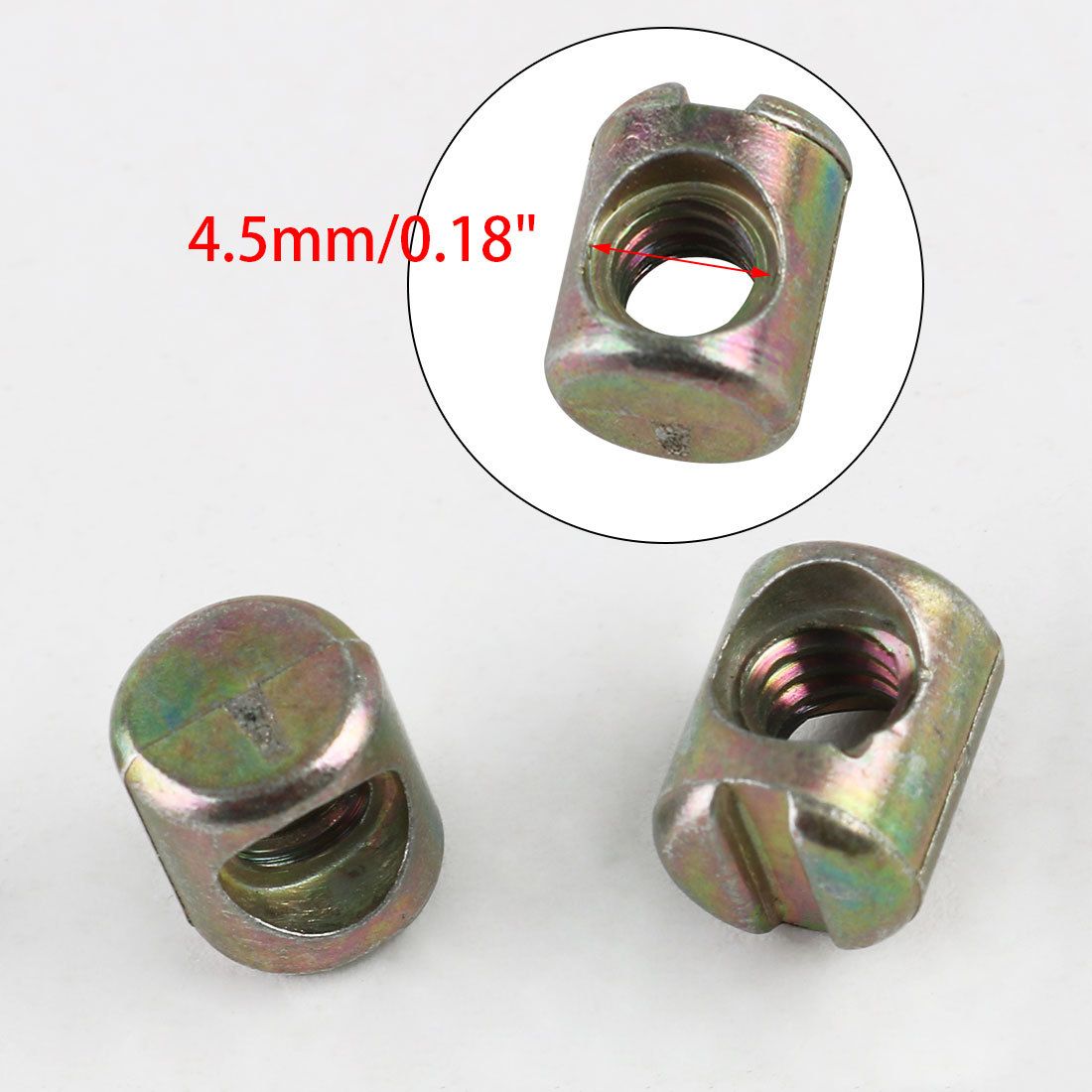 Barrel Bolts Cross Dowel Slotted Furniture Nut for Beds Chairs 0.3 x 0.4 10 Pcs