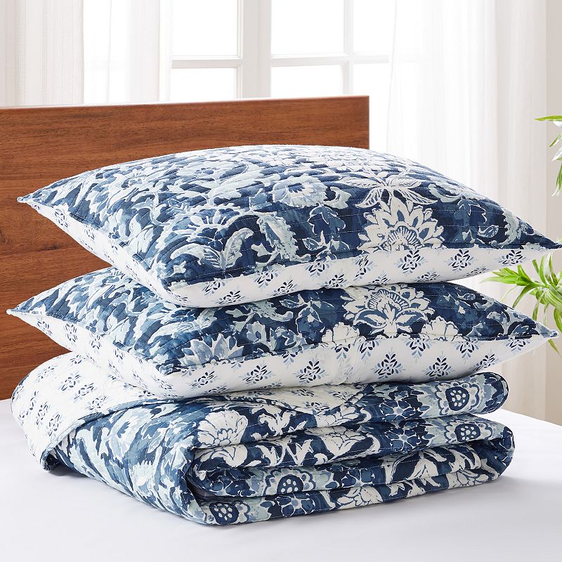 Levtex Home Laure Indigo Quilt Set with Shams