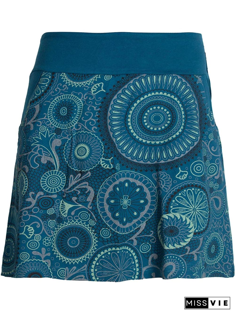 Casual Plus Size Printed Skirt