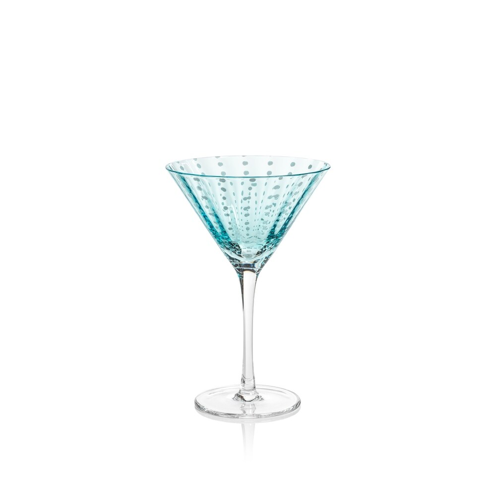 Pescara White Dot Martini Glasses  Set of 4