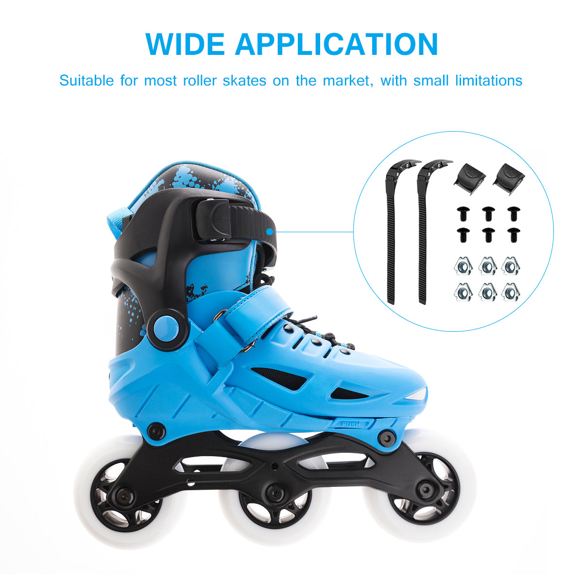 NUOLUX 2 Set Skate Universal Buckle Strap Set Skate Accessories Roller Skates Use Buckle Strap Roller Shoes Supplies