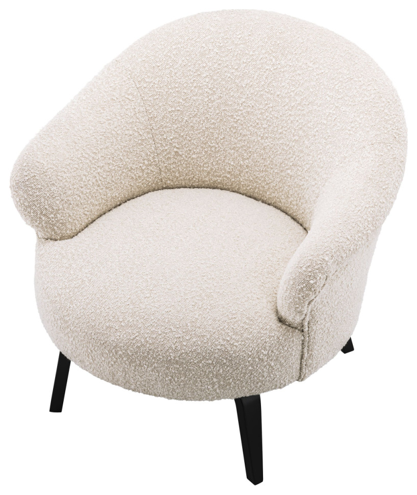 Cream Boucle Bentwood Leg Accent Chair  Eichholtz Moretti   Midcentury   Armchairs And Accent Chairs   by Oroa   Distinctive Furniture  Houzz