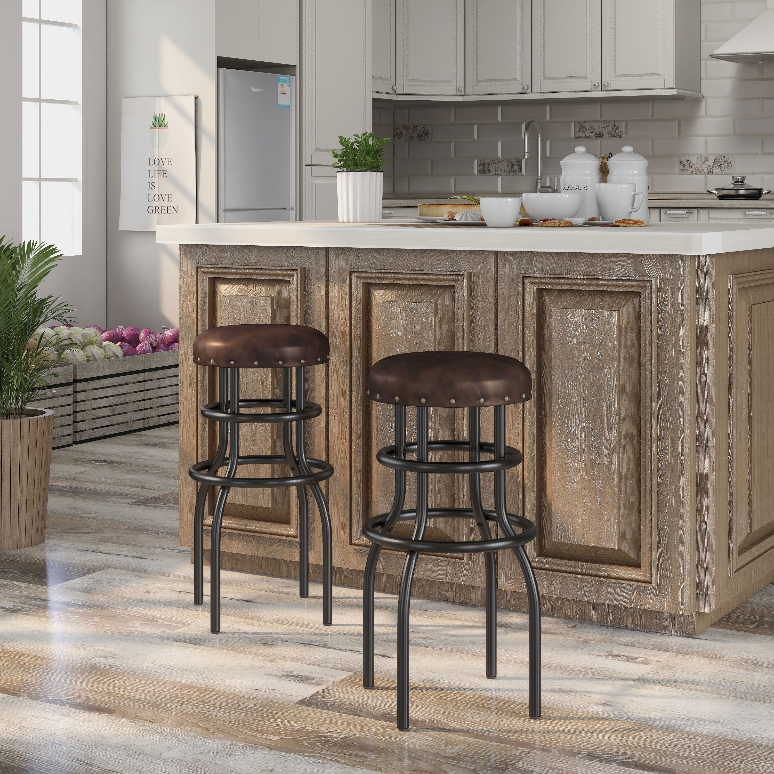 Furniture of America Vigo Rustic Bronze Counter Height Barstool