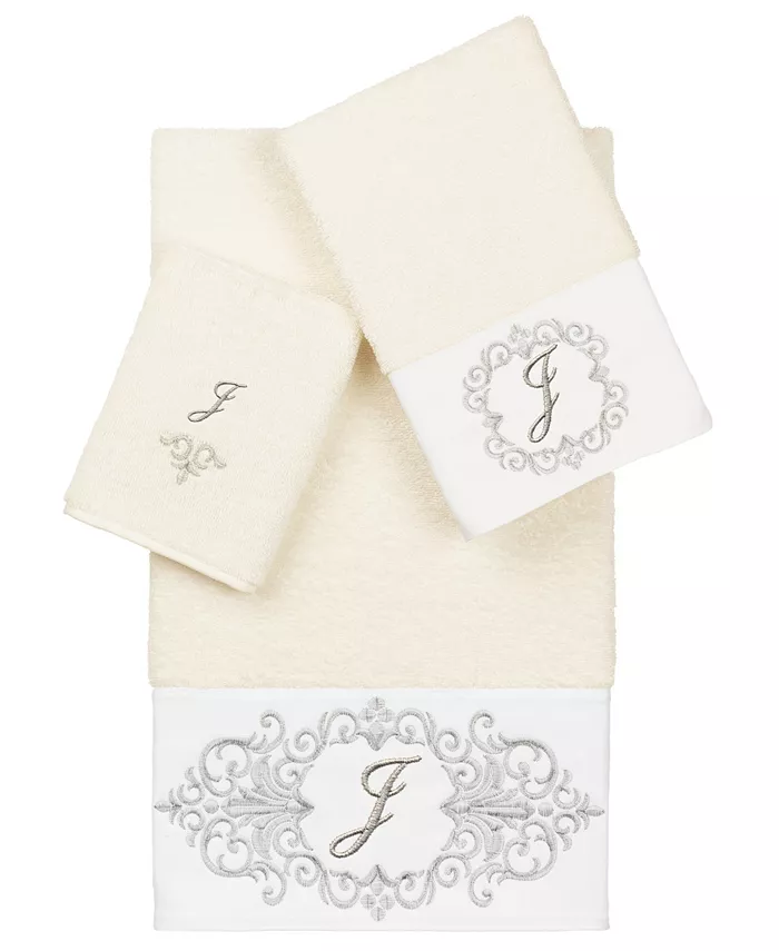 Linum Home Textiles Turkish Cotton Monica Embellished Towel 3 Piece Set Collection