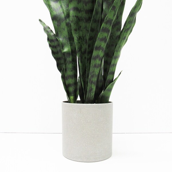 Artificial Sansevieria Snake Plant in Grey Pot