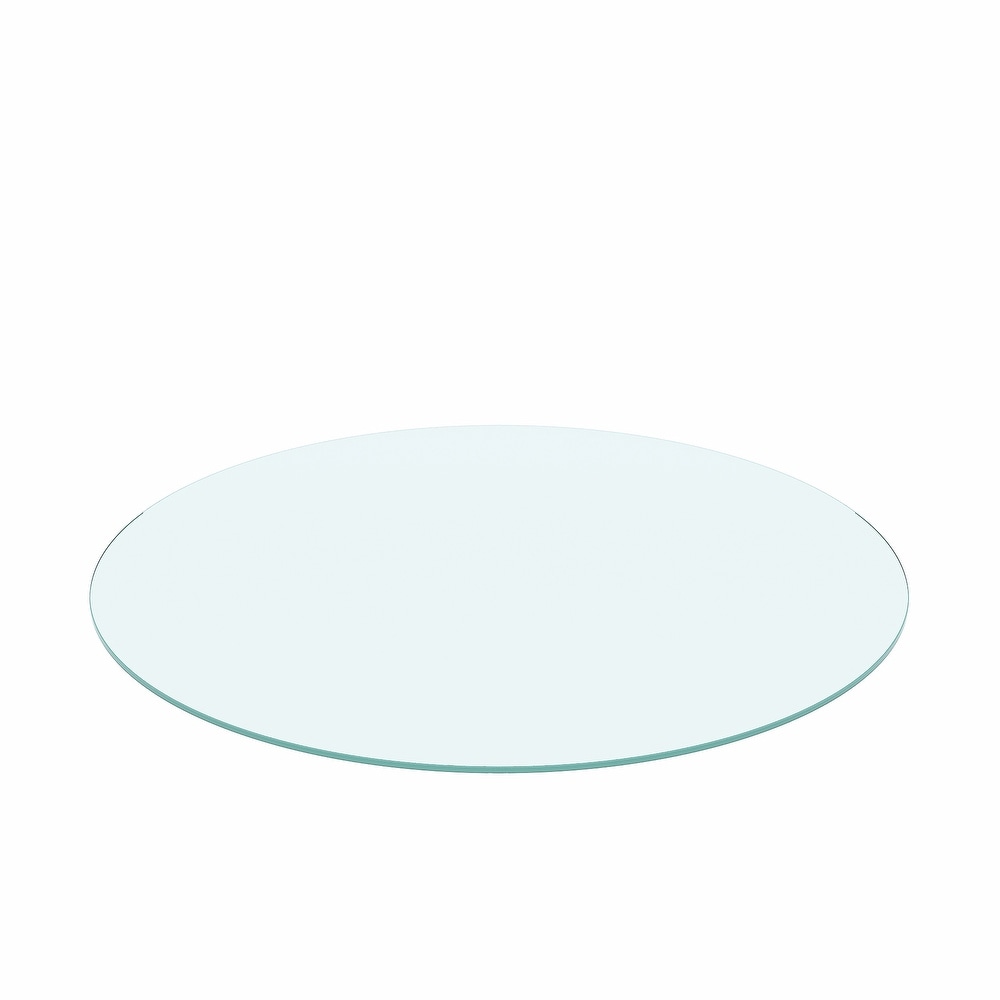 Round Tempered Glass Table Top Beveled Polished Edge (Only Table Top)