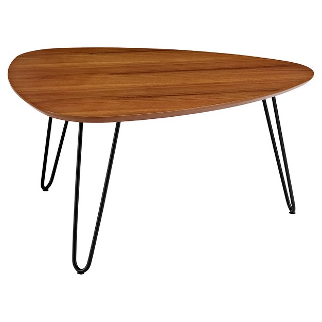 Gibby Hairpin Leg Wood Coffee Table Walnut Saracina Home