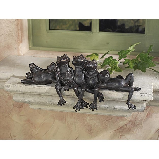 Design Toscano Lazy Daze Knot Of Frogs Sill Sitters Bronze