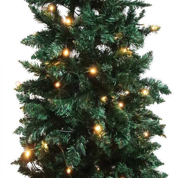 FCH 6.5ft Flocking Tied Light Christmas Tree