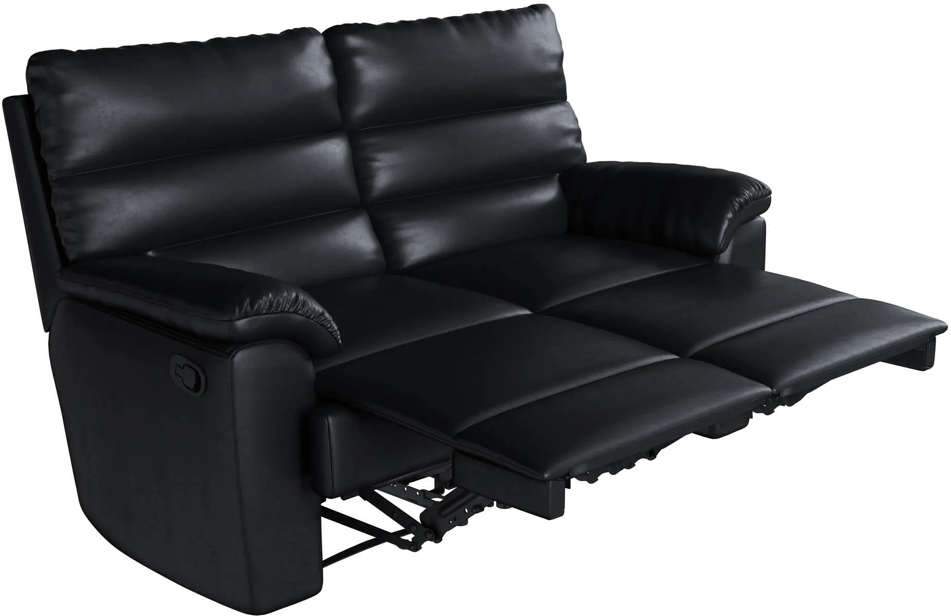 Baylor Black Push-Back Reclining Loveseat