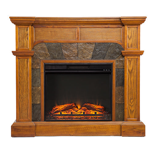 SEI Furniture Barkley II Freestanding Convertible Corner Electric Fireplace