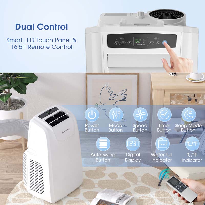 12000 BTU Portable Air Conditioner with Remote Control Cooling Fan Dehumidifier