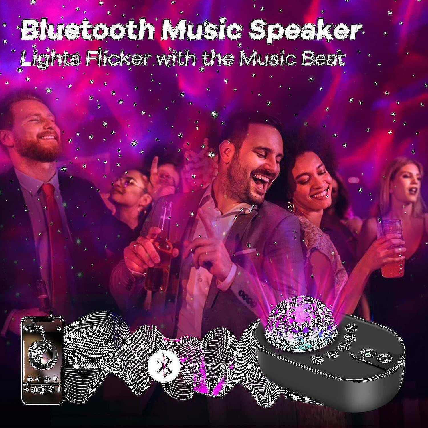 Led Star Light Projector Galaxy Projector Light， With  Tooth Speaker/remote Control