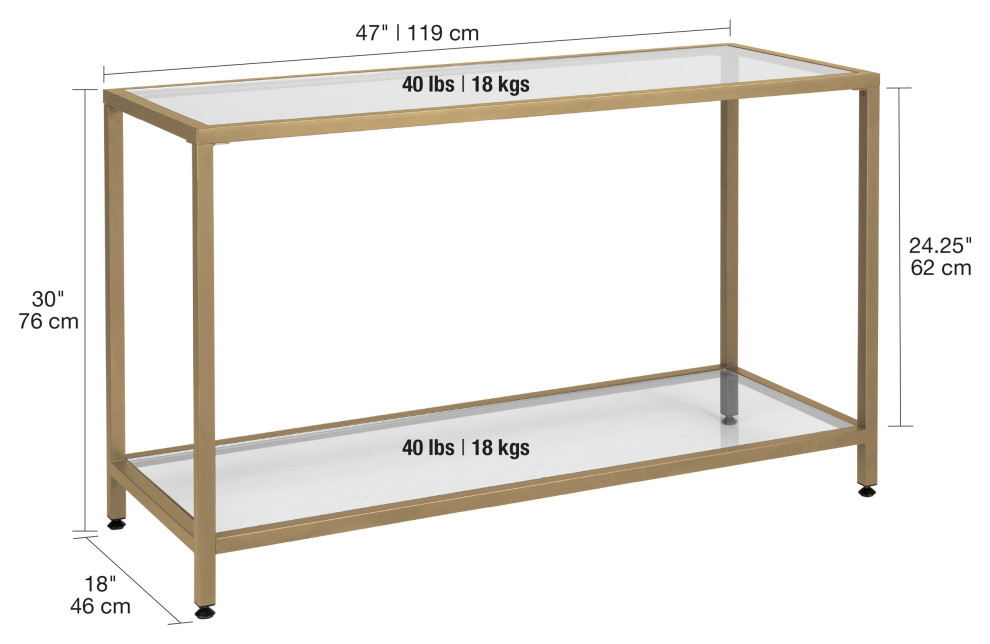 Camber 2 Tier Console  with Metal Frame   Contemporary   Console Tables   by Homesquare  Houzz