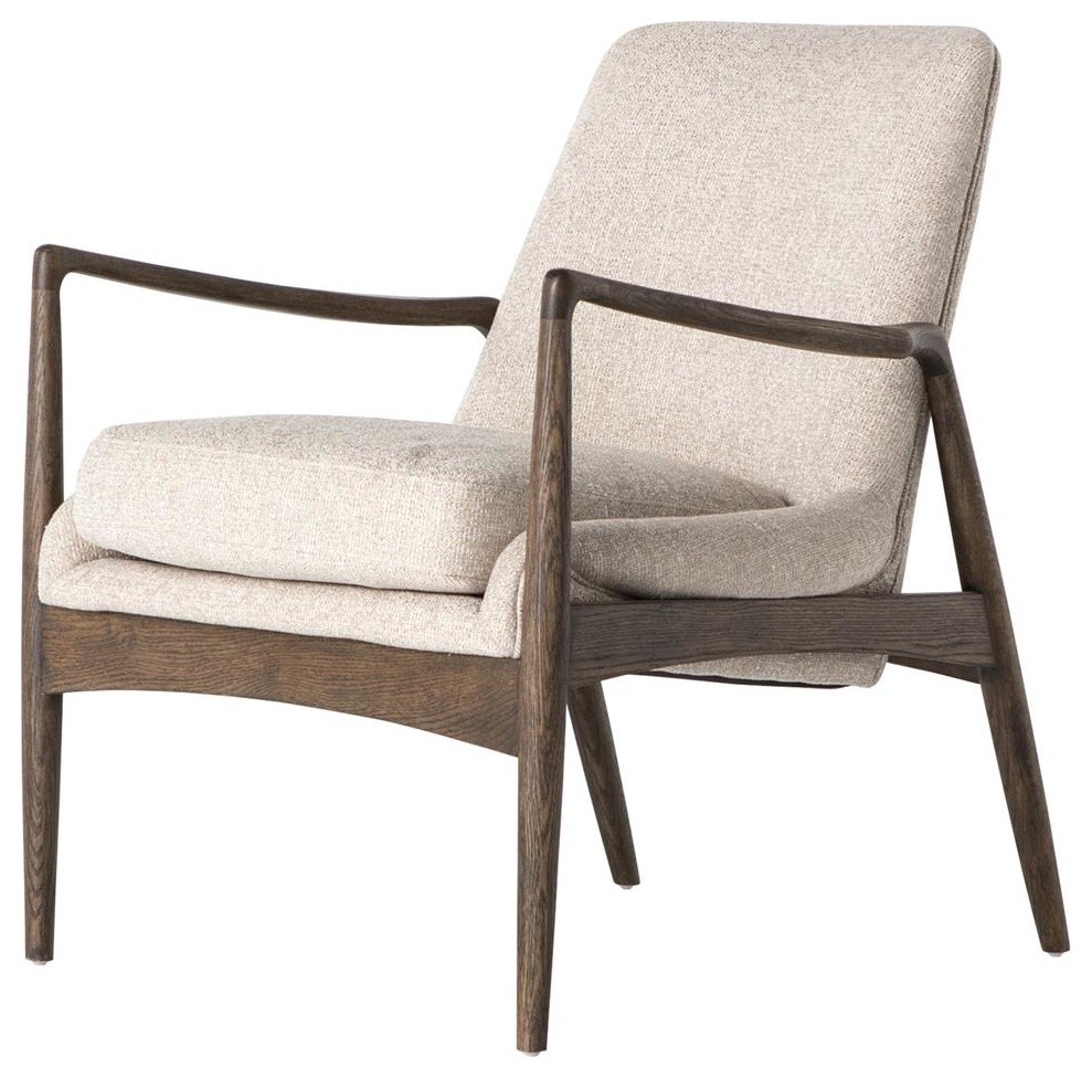 Braden Mid Century Modern Upholstered Club Chair   Midcentury   Armchairs And Accent Chairs   by Zin Home  Houzz