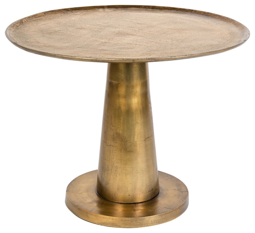 Round Brass Pedestal End Table  Dutchbone Brute   Contemporary   Side Tables And End Tables   by Luxury Furnitures  Houzz