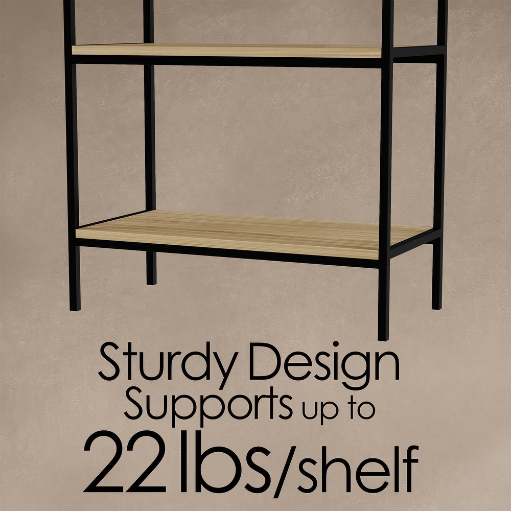 Carson Carrington Tevansjo 5 tier Bookshelf Open Industrial Shelving   23.75 x 11.75 x 56.75