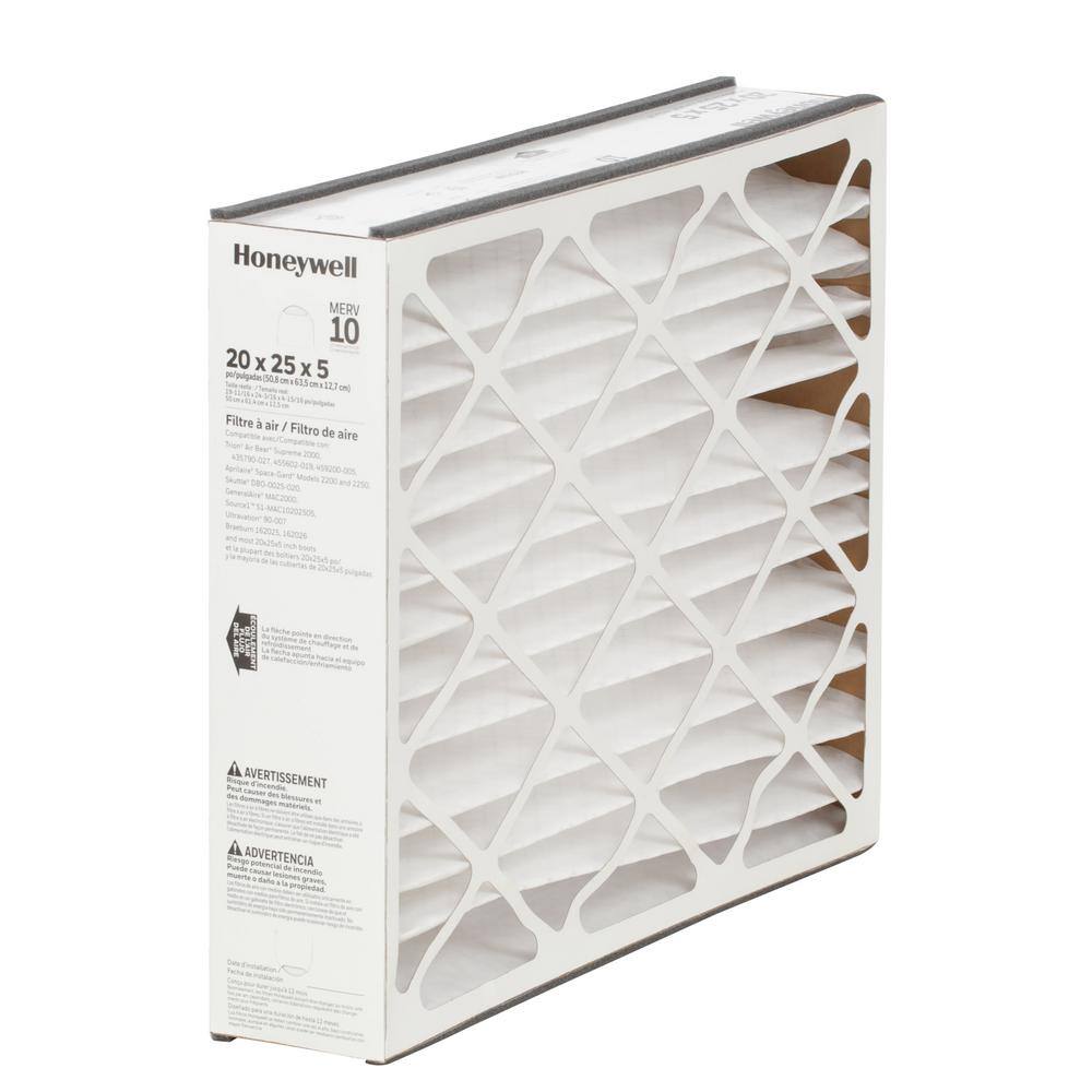 Honeywell Home 20 x 25 x 5 Pleated Air Filter FPR 8 MERV 10 (2-Pack) CF508D2025-2PK