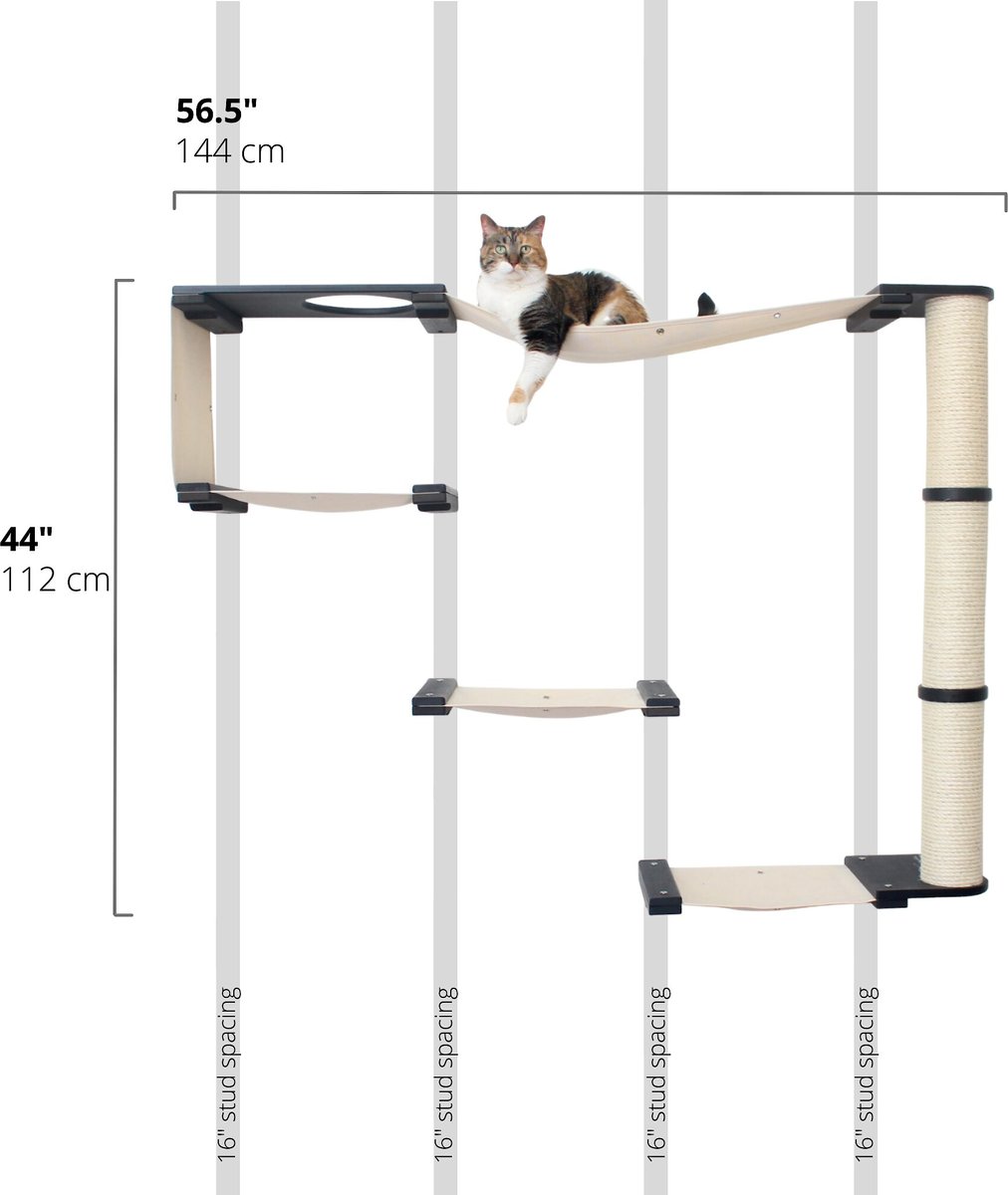 CatastrophiCreations Climb Wall Mounted Activity Cat Tree Shelf Set