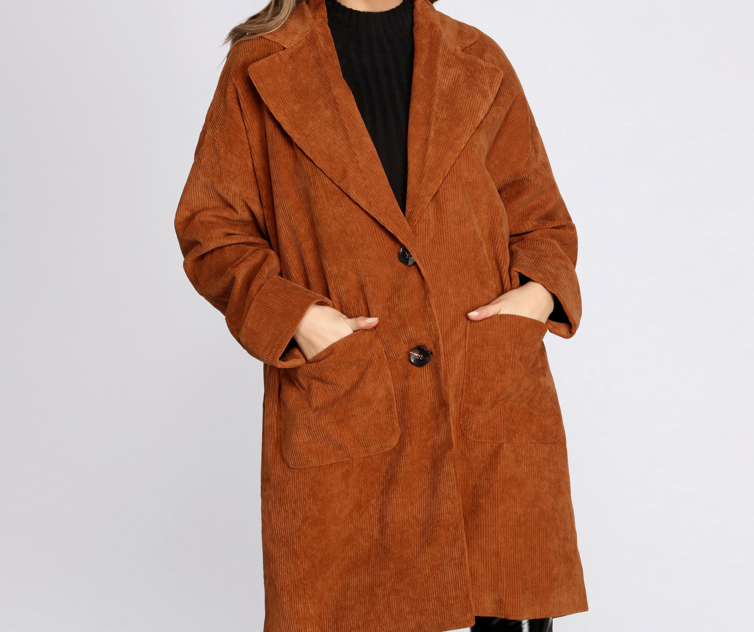 Old Soul Over-sized Corduroy Trench Coat