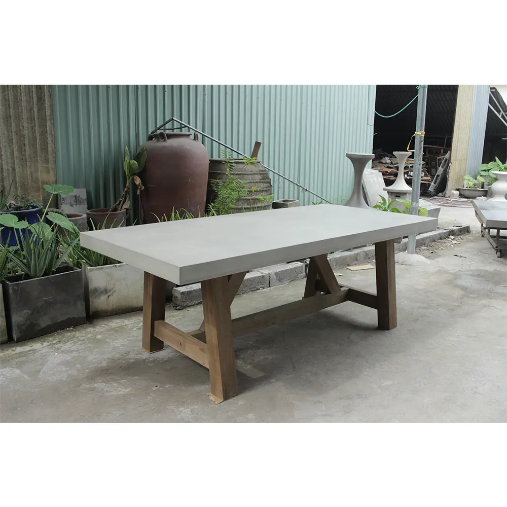 Wholesale  Lightweight Concrete Dining Rectangle Table With Best Quality And High Waterproof From Vietnam Supplies