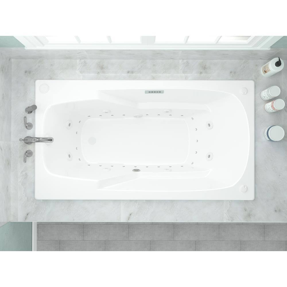 Universal Tubs Coral Diamond Series 5 ft. Left Drain Rectangular Drop-in Whirlpool and Air Bath Tub in White HD3660EDLX