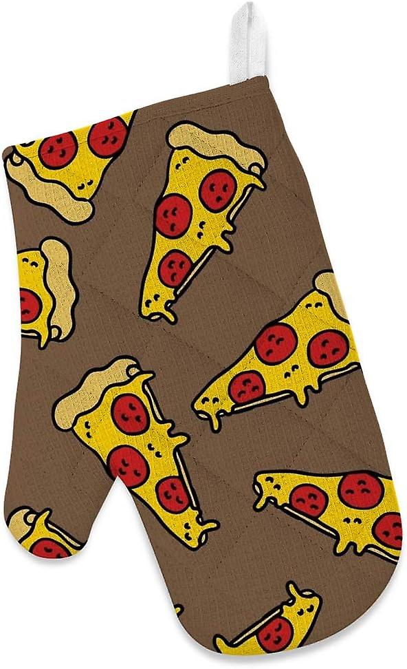 Insulation Kitchen Oven Mitts Potholder Apron 3pcs Set Pizza Doodle Non Slip Heat Resistant Gloves For Baking Cooking Bbq